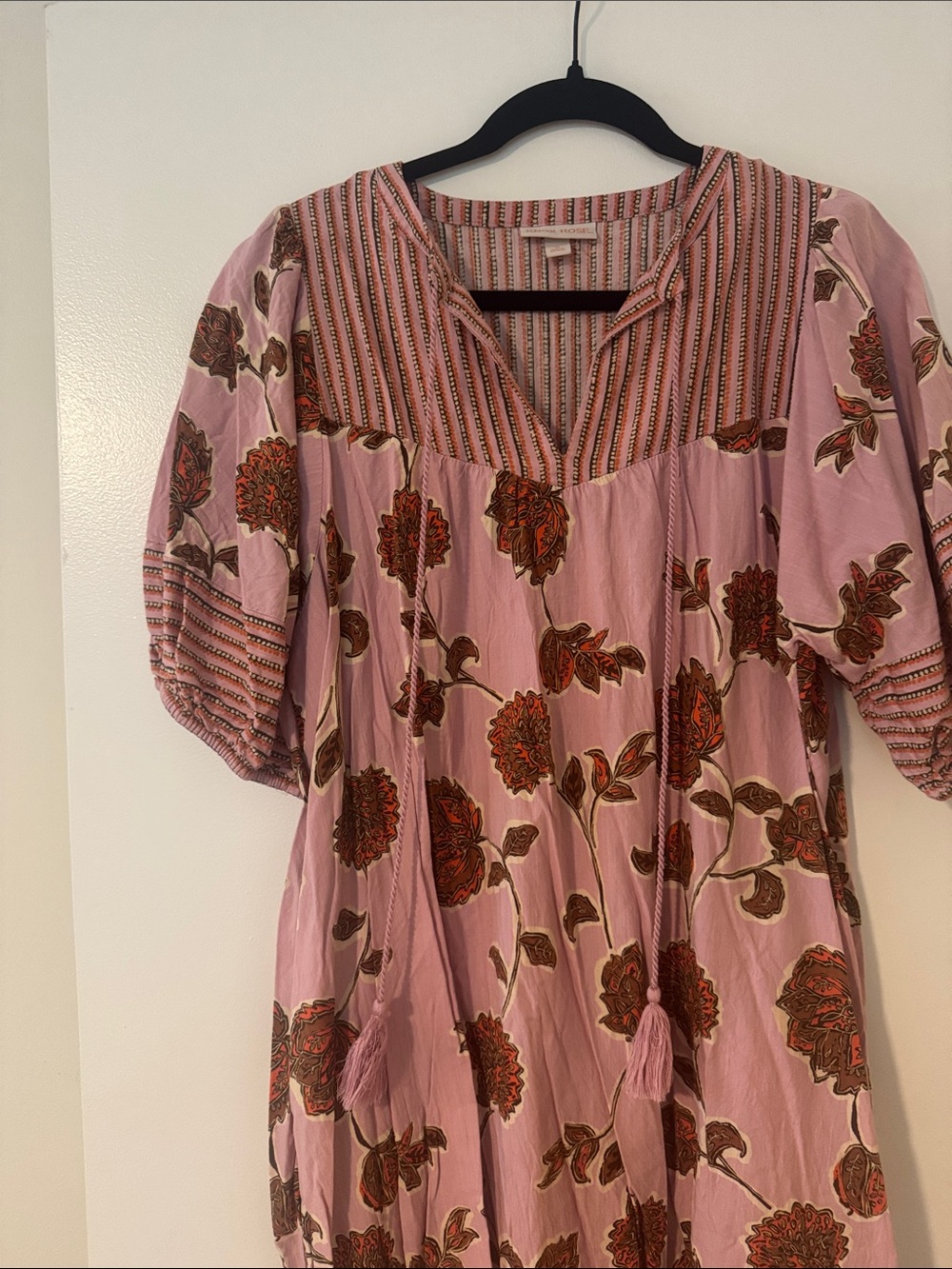 Knox Rose Pink Floral Boho Short Sleeve Dress - Picture 2 of 6